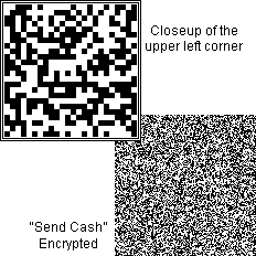 Closeup of the bits in the encrypted Send Cash message