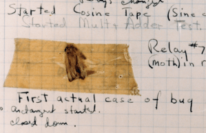 bug crashes computer, Dahlgren, VA, 1947