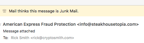 Bogus email with address not matching sender's name