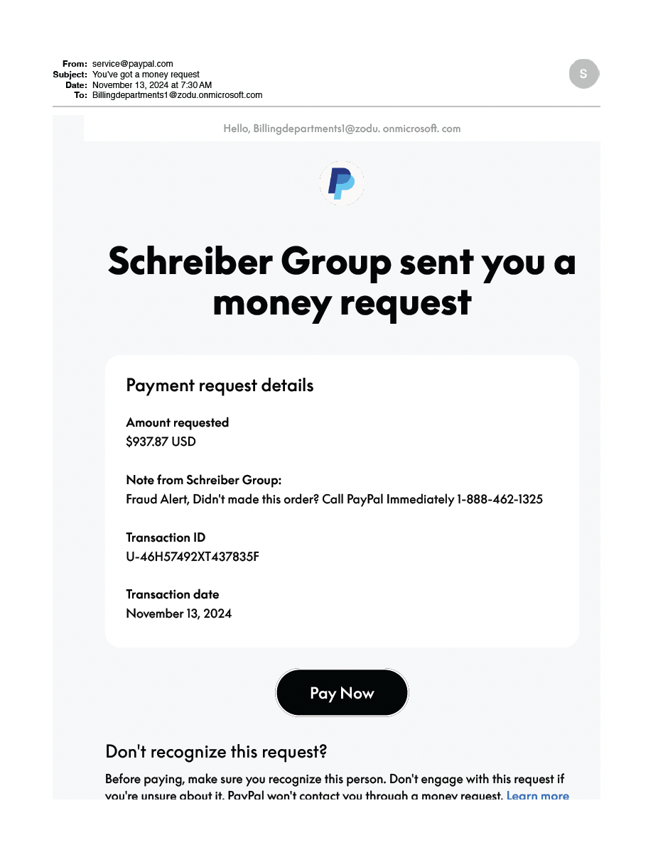 Clever PayPal-based Attack