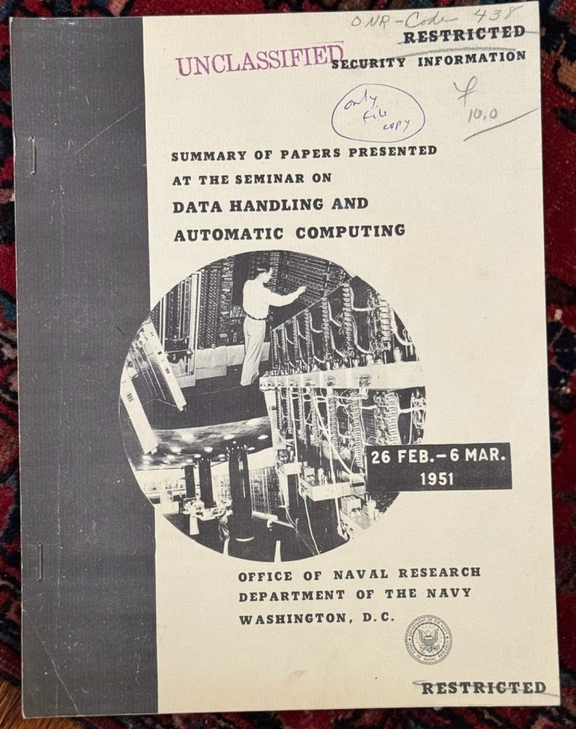 1951 ONR Restricted Seminar on Computing