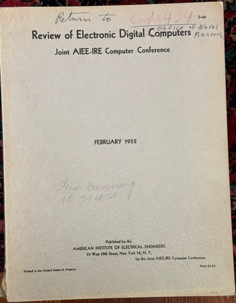 1952 AIEE-IRE conf on computers