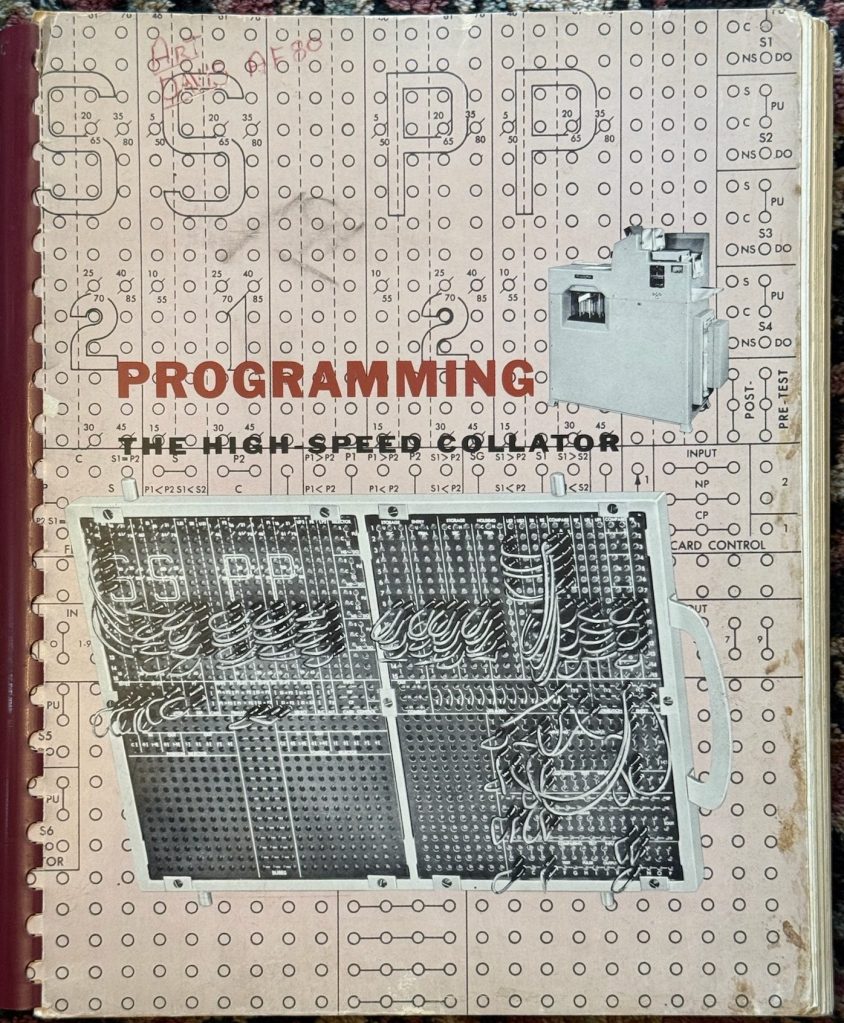 1958 Univac Card Collator plugboard programming