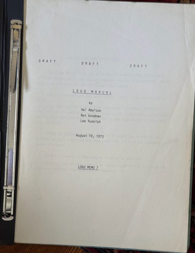 1973 Draft LOGO Programming Manual
