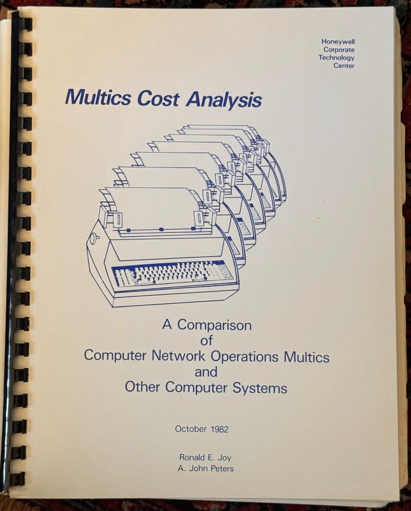1982 Multics Cost Analysis by Joy & Peters